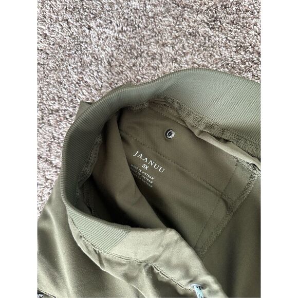 Jaanuu Women’s Plus Size 3X 4-Pocket Relaxed Essential Pants Scrubs Khaki Green - Picture 10 of 13